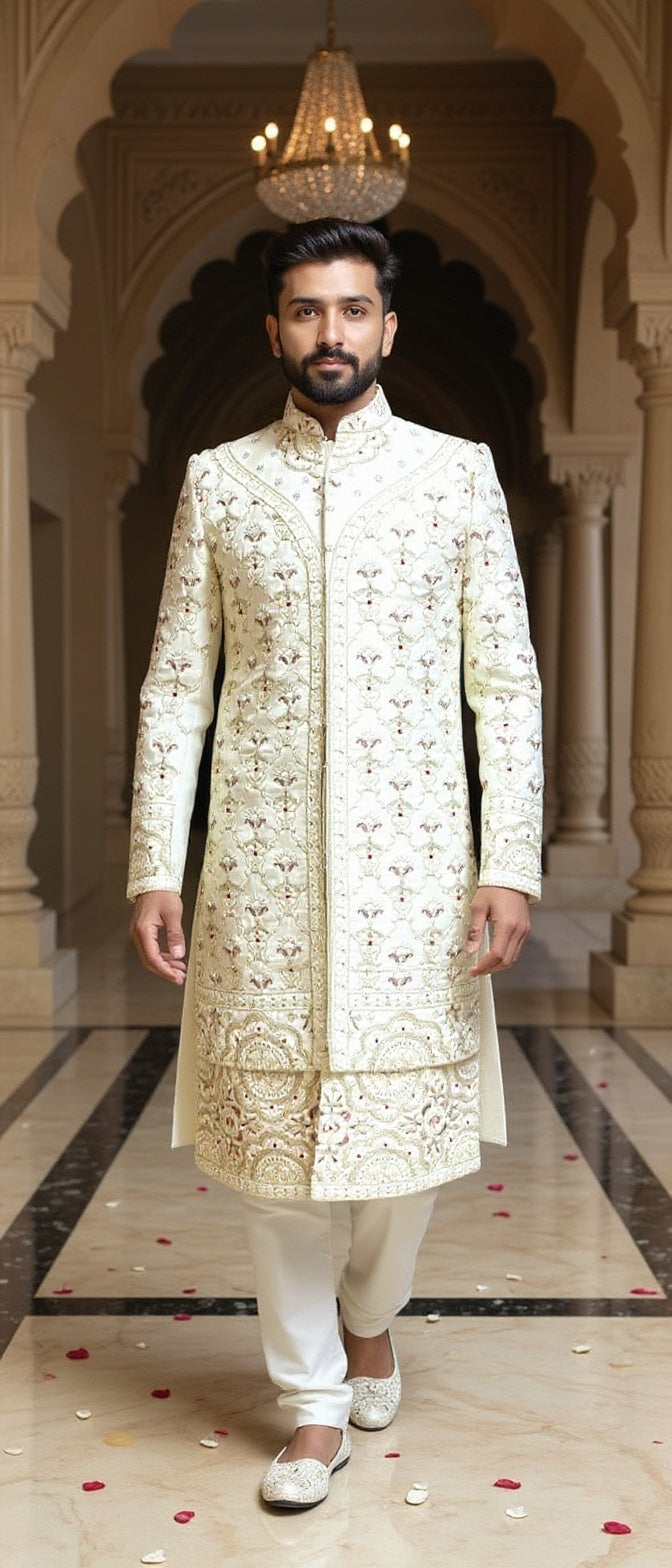 Men's premium  Multi-Panel Embroidered Sherwani