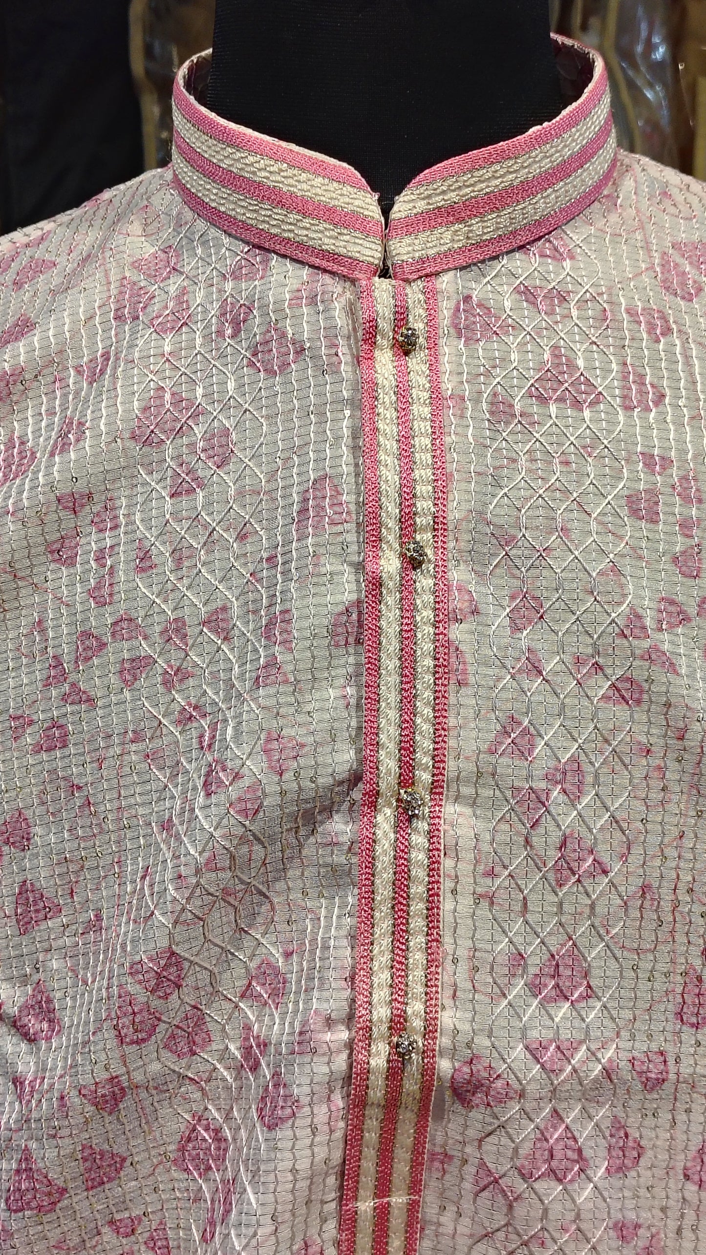 Men's Kurta with Tonal Resham Embroidery