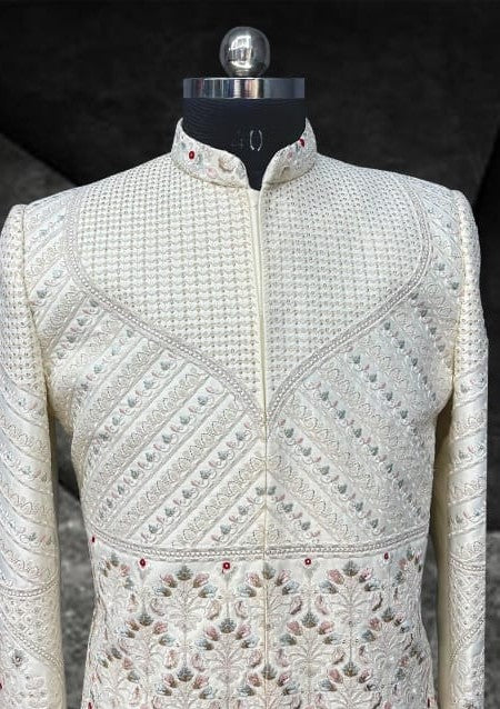Men's premium Panelled Embroidered Sherwani