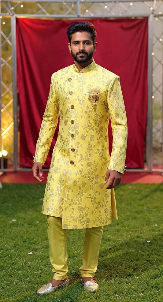 Light Yellow Floral Brocade indoweston