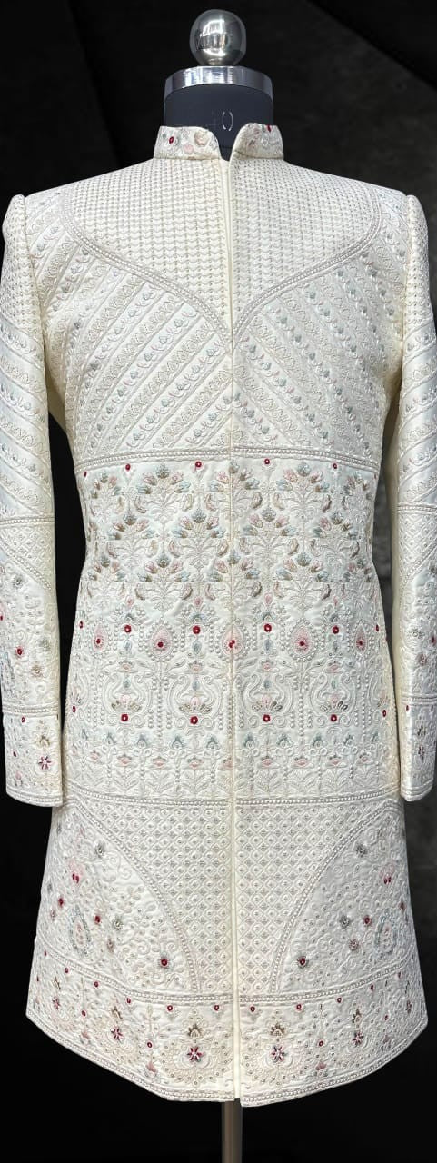 Men's premium Panelled Embroidered Sherwani