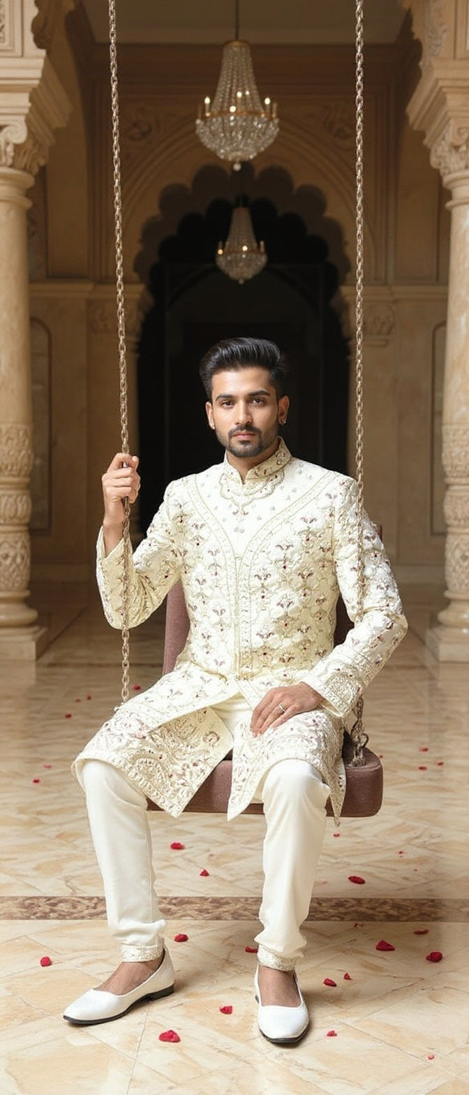 Men's premium  Multi-Panel Embroidered Sherwani