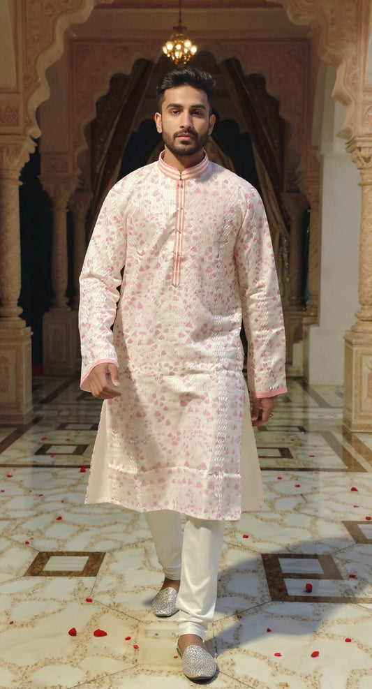 Men's Kurta with Tonal Resham Embroidery